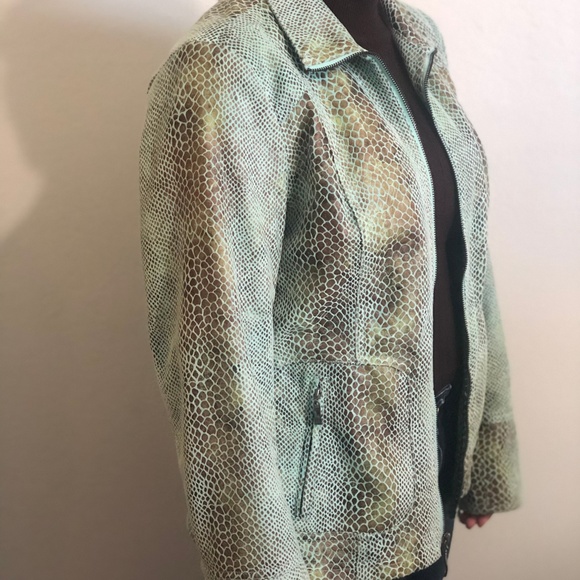 Dialogue Faux Leather Python Print Jacket - Picture 1 of 6